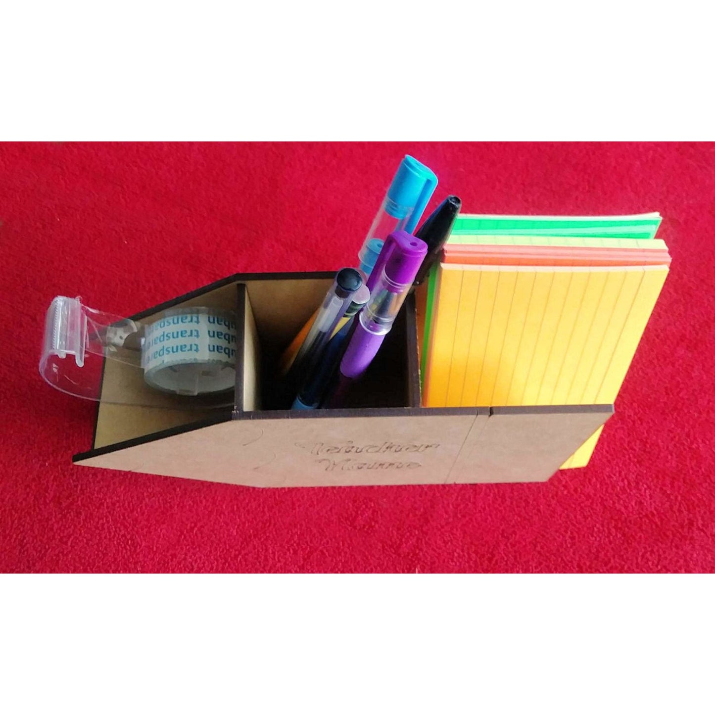 Teacher Custom Name Appreciation Gift Pen Tape Notes Holder