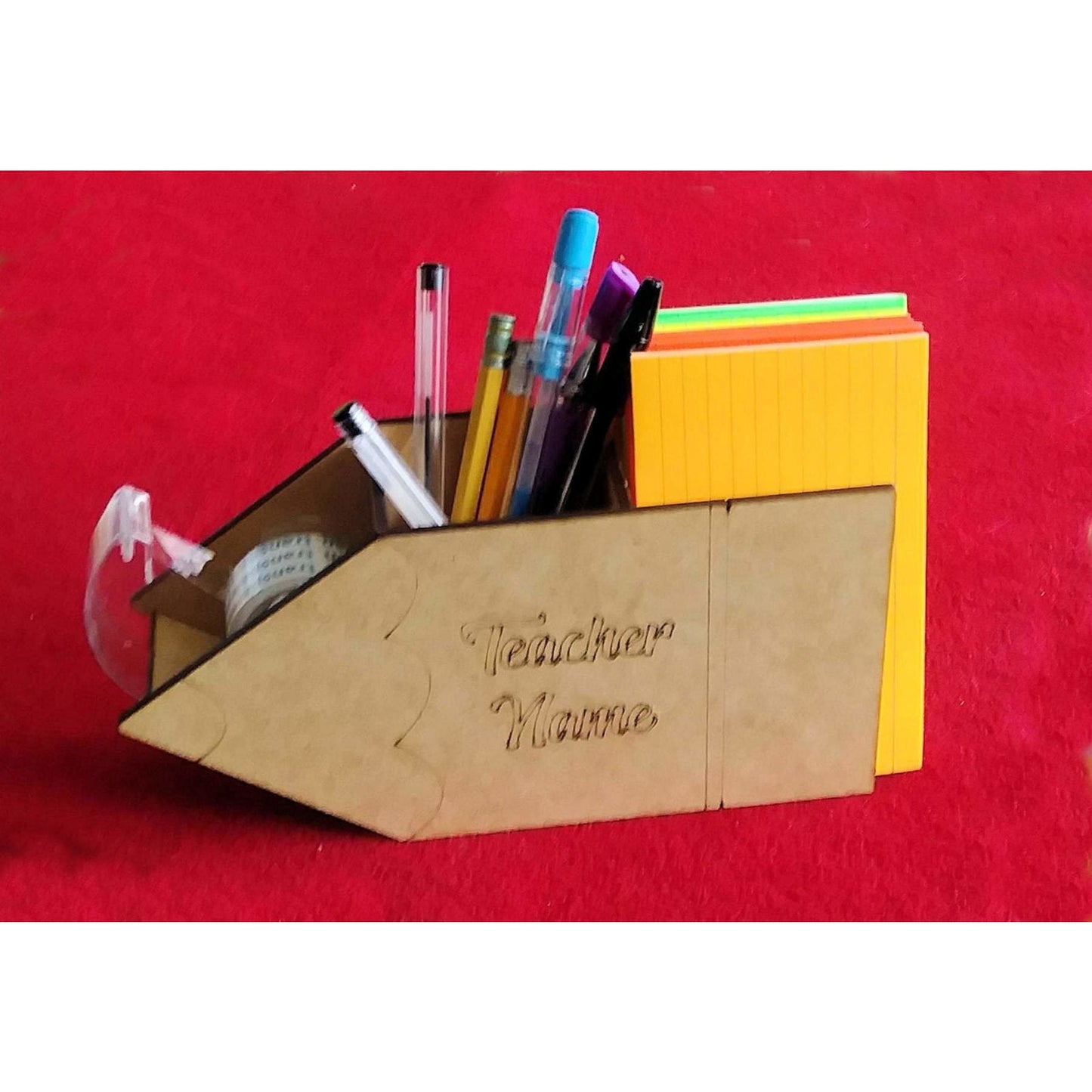 Teacher Custom Name Appreciation Gift Pen Tape Notes Holder